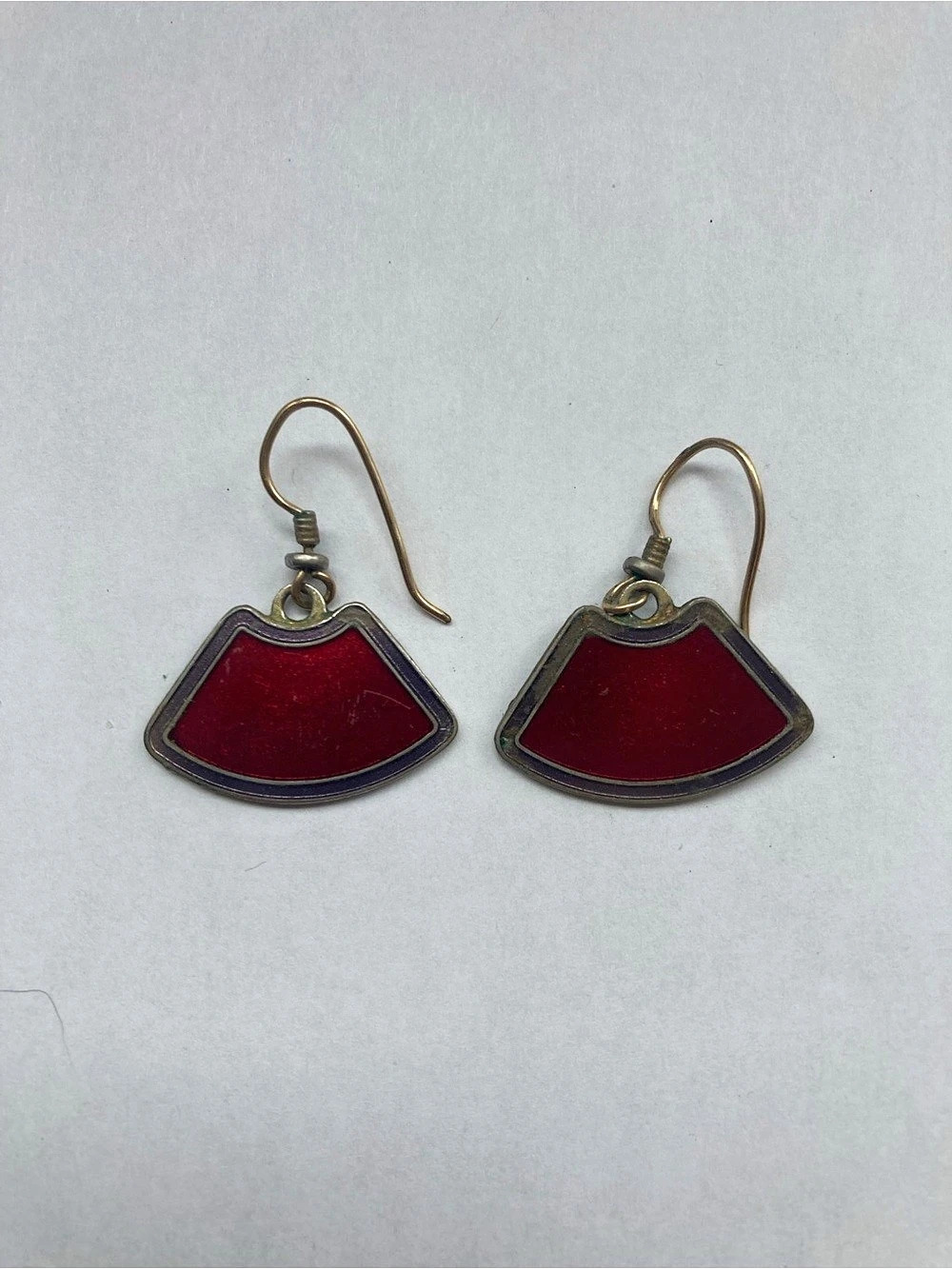 Laurel Burch Red Fan French Hook Earrings